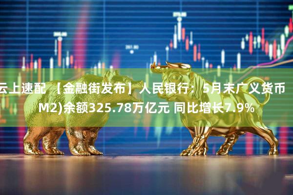 云上速配 【金融街发布】人民银行：5月末广义货币（M2)余额325.78万亿元 同比增长7.9%